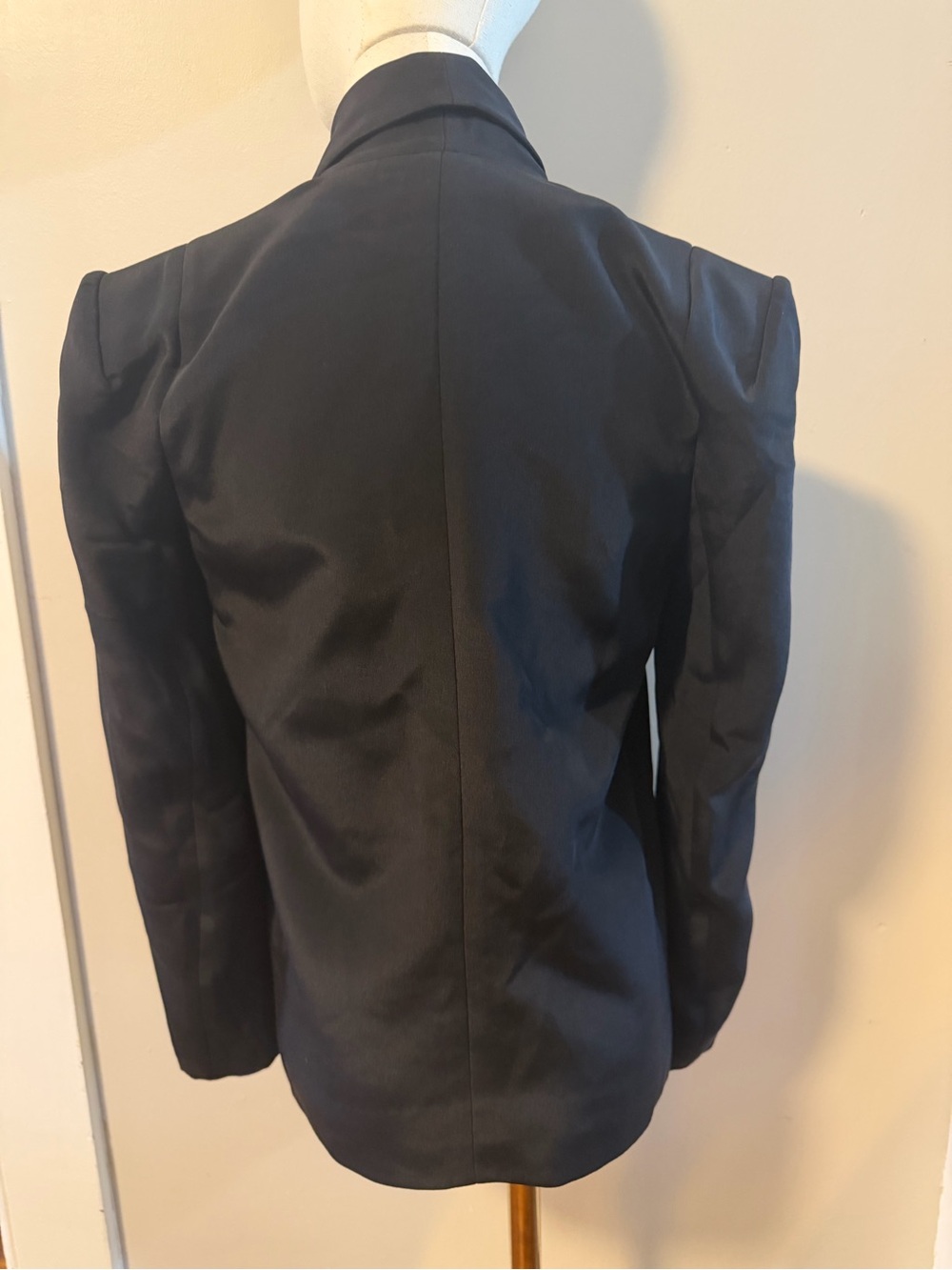 Rebecca Minkoff womens 2 black designer open front blazer lined silk suit jacket - Picture 5 of 10